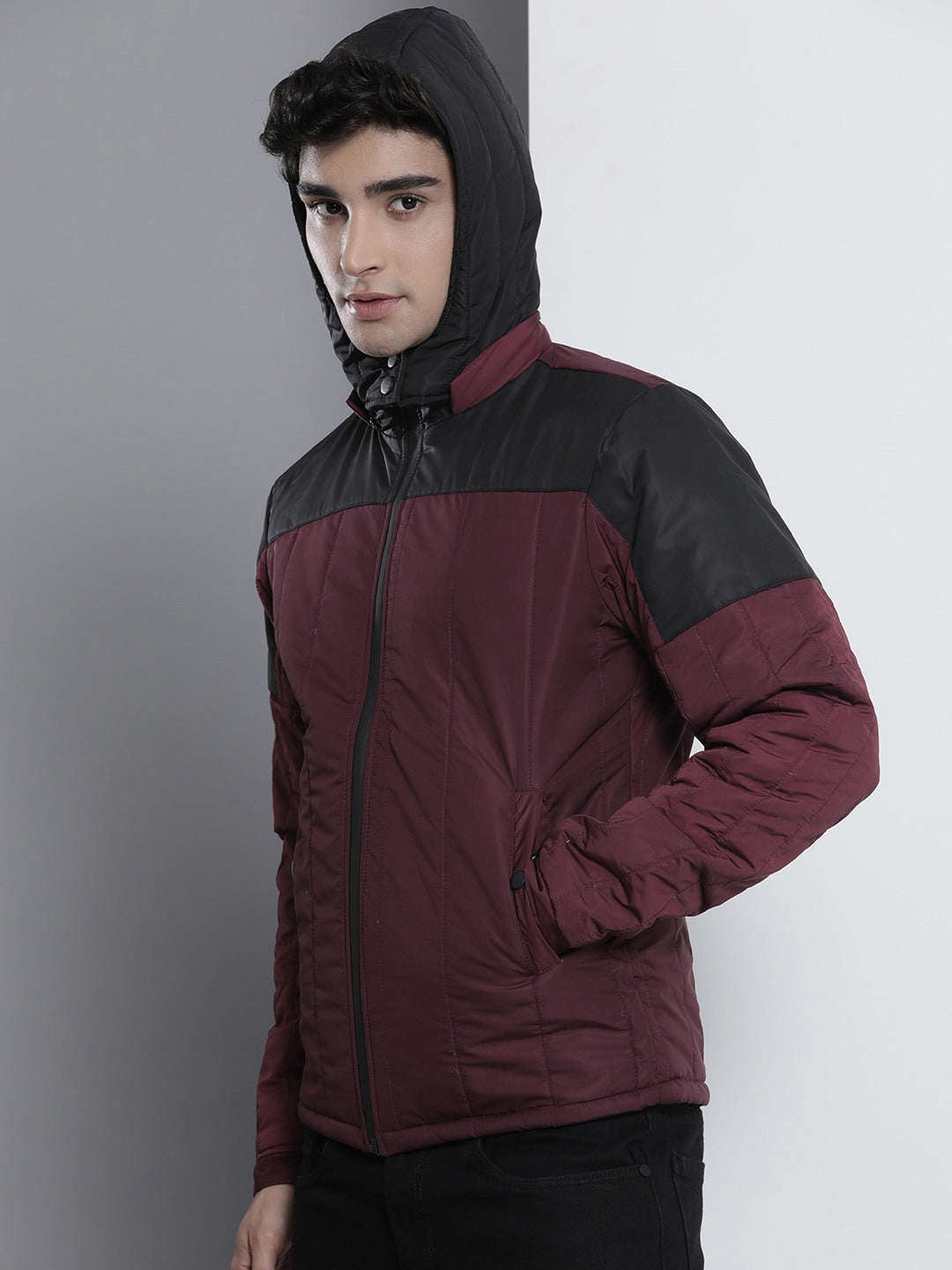 Men's Puffer Jacket wine red